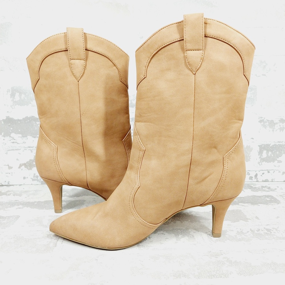 NEW Dolce Vita Apres Western Pointed Sleek Slim Heel Pull-On Cowboy Boots K625 - Picture 4 of 12